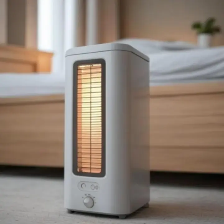 Nowoczesny energooszczędny grzejnik elektryczny w minimalistycznym wnętrzu